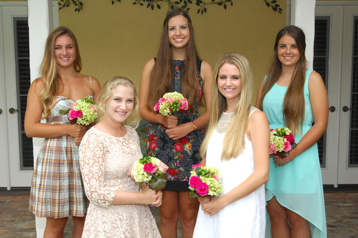 DEBUTANTES, from left, Mary Rielly, Alice Kuhns, Catherine Davidson, Meghan McMonigle and Kerry Cook.