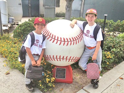 SUMMER VACATION. Henry Boylston and Tanner Mahon played ball at USC baseball camp.
