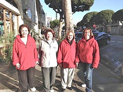 LARCHMONT LADIES in the walking contingent are, from left, Gloria Flores, Ines Aguirre, Lisa Avazian and Marion Plato.