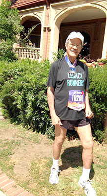 READY TO RUN. Dr. Stephen Bland marked his 30th LA marathon.
