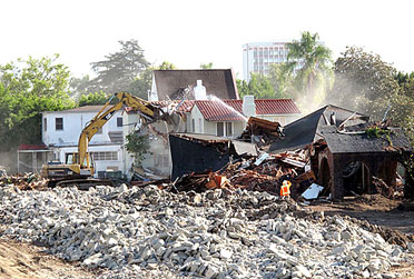 HOUSES on Arden were 90 percent demolished in just over an hour on June 22. 