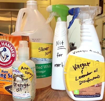 BAKING SODA, white vinegar, lemon juice, borax and essential oils should be in your "clean green" arsenal.