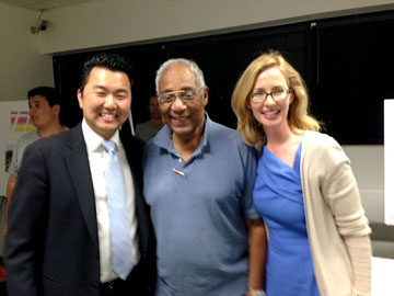 AT MEETING were Councilman David Ryu, Association president Owen Smith and Ryu’s chief of staff Sarah Dusseault. 