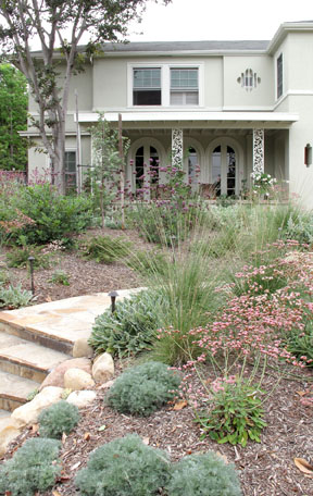 DESIGNER’S art background came into play in choosing the garden’s muted color palette.