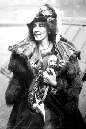 SHAKESPEAREAN stage actress Constance Crawley with her pet monkey.