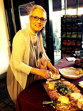 SAMPLING cheese at Larchmont Village Wine & cheese was Sharon Donnan. 
