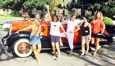 with the LaSalle from the Petersen Museum, were Block Party Committee Robin Jameson, Sandy Nasseri, Christine Meyer, Ann Chang and Erin Walsh.  