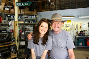 GEORGIA and her dad, Micky Dolenz, hanging out at the Dolenz & Daughters workshop.