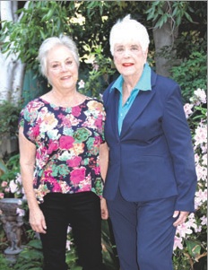 SUZ LANDAY, left, Los Angeles Garden Tour & Party chair, and Patricia Rye, president of the Windsor Square-Hancock Park Historical Society, at one of the tour's gardens.