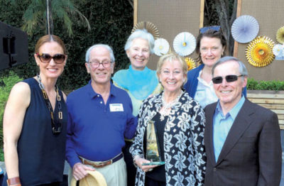KUDOS were given to Mary Adams O’Connell. L to R: Cara Esposito, John and Louise Brinsley, Mary Adams O’Connell, Martha Welborne, and Kevin O’Connell.