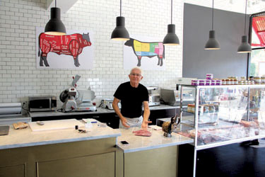 JEAN-CLAUDE SETIN in his new shop Le French Butcher on the corner of Third and Vista streets.