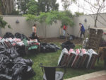 Wilshire Library plants garden, with help from friends and graduate