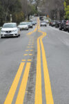 Traffic slows on Rossmore after striping